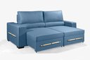 Ver imagem 3 de Sofá Retrátil e Reclinável 2.30m Estilo Estofados - Chayene com Softgel D33 Linho "azul"