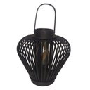 Ver imagem 2 de Lanterna Luminária Vela Boho Rattan 23cm Black Preto C/alça