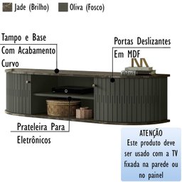 Painel Bancada Piso Teto 244x154cm TV 65 MT7151 Jade Oliva MDT - 9 Painel Bancada Piso Teto 244x154cm TV 65 MT7151 Jade Oliva MDT - 9