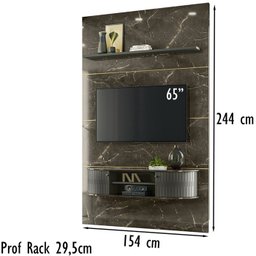 Painel Bancada Piso Teto 244x154cm TV 65 MT7151 Jade Oliva MDT - 4 Painel Bancada Piso Teto 244x154cm TV 65 MT7151 Jade Oliva MDT - 4