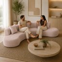 Ver imagem 3 de Sofá Modular Curvo 360cm Orgânico Virginia Bouclé:Rose