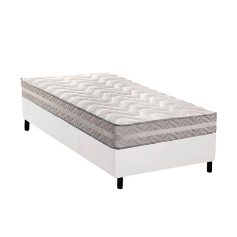 Conjunto Box Solteiro: Colchão Anatômico Paropas D28 / Master Ag80 Prata Double Face 17 + Base Crc
