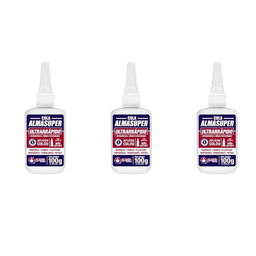 Kit 3 Adesivo Instantâneo Gel Alta Viscosidade Almasuper 100g Almata - 1