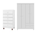 Ver imagem 1 de Guarda Roupa Infantil 4 Portas com Cômoda 5 Gavetas Branco