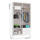Ver imagem 5 de Guarda Roupa Infantil 4 Portas com Cômoda 5 Gavetas Branco