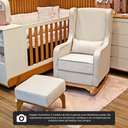 Ver mais imagens de Poltrona de Amamentação e Descanso Renata com Base Balanço e Puff Veludo Bege - Desk Design