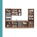 Ver imagem 7 de Cozinha Completa Milla Calm 15 Portas 3 Gavetas MDF MDP 340cm Nogal e Cinza Titânio Móveis Carraro