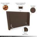 Ver imagem 3 de Cabeceira Design para Cama Queen Torres Pés em Madeira Veludo Marrom G91 - Gran Belo