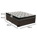 Ver imagem 4 de Cama Baú Casal Sintético + Colchão Casal Ortobom Iso Dupla Face 60x138x188 Marrom