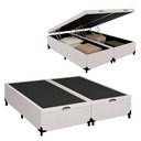 Ver imagem 1 de Cama Box com Baú King Bipartido Royal Sleep Sintético Branco
