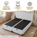 Ver imagem 2 de Cama Box com Baú King Bipartido Royal Sleep Sintético Branco