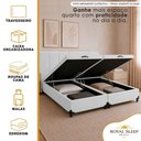 Ver imagem 4 de Cama Box com Baú King Bipartido Royal Sleep Sintético Branco