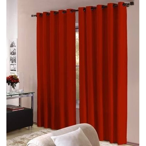 Kit 2 Cortinas Barcelona 300x250 | Admirare - Vermelho