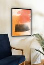 Ver imagem 2 de Quadro Decorativo Abstrato Preto Laranja - 70x50cm:moldura Preta