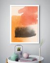 Ver imagem 1 de Quadro Decorativo Abstrato Preto Laranja - 70x50cm:moldura Preta