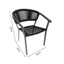 Ver imagem 4 de Kit 2 Cadeiras de Jantar Corda Náutica Preto Base Aluminio Rami Sofia Linha Plus