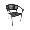 Ver imagem 2 de Kit 2 Cadeiras de Jantar Corda Náutica Preto Base Aluminio Rami Sofia Linha Plus
