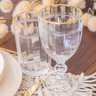 Kit 6 Taças Cristal 330ml Fio de Ouro Imperial Lyor Avulsa Servir Sucos Água Drinks Mesa Posta - 5