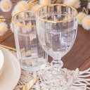 Ver imagem 5 de Kit 6 Taças Cristal 330ml Fio de Ouro Imperial Lyor Avulsa Servir Sucos Água Drinks Mesa Posta