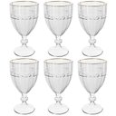 Ver imagem 1 de Kit 6 Taças Cristal 330ml Fio de Ouro Imperial Lyor Avulsa Servir Sucos Água Drinks Mesa Posta