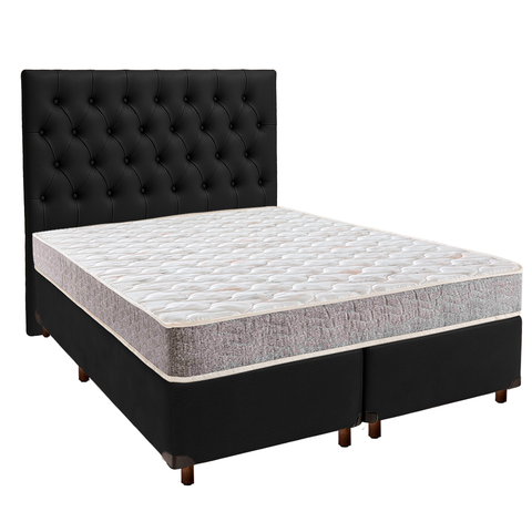 Kit Cabeceira + Cama Box + Colchão Casal D23 D23 Inducol