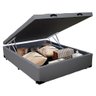 Cama Box Bau Casal Sintetico Premium Santo Box 47x138x188:cinza - 1