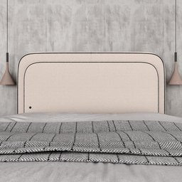 Cabeceira Estofada Cama Queen Lille com Led Bouclé Off White - M.a Bouclé Off White - 5