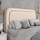 Ver imagem 1 de Cabeceira Estofada Cama Queen Lille com Led Bouclé Off White - M.a Bouclé Off White