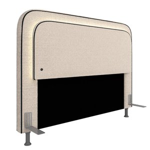 Cabeceira Estofada Cama Queen Lille com Led Bouclé Off White - M.a Bouclé Off White