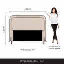 Ver mais imagens de Cabeceira Estofada Cama Queen Lille com Led Bouclé Off White - M.a Bouclé Off White