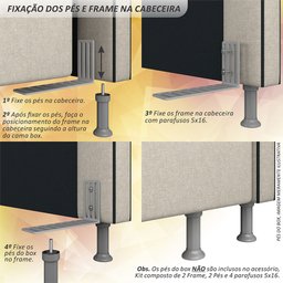 Cabeceira Estofada Cama Queen Lille com Led Bouclé Off White - M.a Bouclé Off White - 9