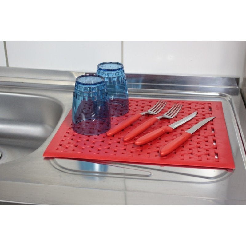 Kit Lixeirinha Dispenser Detergente Grade de Pia Cozinha - Cores - Vermelho - 5