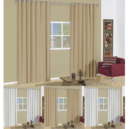 Cortina Quarto Percianas Bleckout Tecido Grosso Ilhós Cromado Corta Luz 2m Luxo - 1