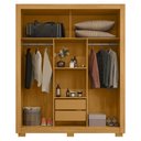 Ver imagem 4 de Guarda-Roupa Casal com 3 Portas de Correr e 2 Gavetas 156cm Multimóveis CR35676 Madeirado