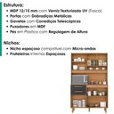 Ver imagem 3 de Kit Cozinha Prisma 6 Portas 2 Gavetas MDP 120cm Cinamomo Preto