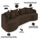 Ver imagem 4 de Sofá 4 Lugares Orgânico Sala de Estar Living 270cm Ekos K01 Veludo Marrom - Lyam Decor