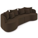Ver imagem 1 de Sofá 4 Lugares Orgânico Sala de Estar Living 270cm Ekos K01 Veludo Marrom - Lyam Decor
