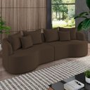 Ver imagem 2 de Sofá 4 Lugares Orgânico Sala de Estar Living 270cm Ekos K01 Veludo Marrom - Lyam Decor