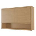 Ver imagem 2 de Armário Aéreo 2 Portas com Nicho 120cm 100% MDF Condessa Marrom/Carvalho