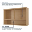 Ver mais imagens de Armário Aéreo 2 Portas com Nicho 120cm 100% MDF Condessa Marrom/Carvalho