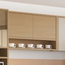 Ver imagem 1 de Armário Aéreo 2 Portas com Nicho 120cm 100% MDF Condessa Marrom/Carvalho