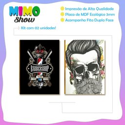 Kit 2 Placas Mdf Barbearia Old School Decoração Parede Br29 - 3