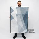 Ver imagem 2 de Quadro Decorativo em Canvas Abstrato Elementos Geométricos II TaColado Moldura Flutuante 4,5cm Madei