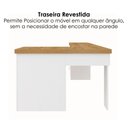 Ver imagem 6 de Mesa Escrivaninha Escritorio em L 3 Nichos 3 Gavetas 154x116 cm Olmo Branco Artany