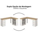 Ver imagem 5 de Mesa Escrivaninha Escritorio em L 3 Nichos 3 Gavetas 154x116 cm Olmo Branco Artany