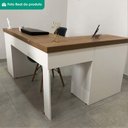 Ver imagem 7 de Mesa Escrivaninha Escritorio em L 3 Nichos 3 Gavetas 154x116 cm Olmo Branco Artany