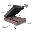 Ver imagem 6 de Base Box Baú King 193x203 Suede com Colchão Adapto Molas Ensacadas