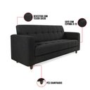 Ver imagem 6 de Sofá 03 Lugares Arezzo Suede Pés Chanfrado Tabaco - D’Rossi Preto