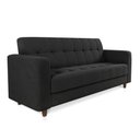 Ver imagem 1 de Sofá 03 Lugares Arezzo Suede Pés Chanfrado Tabaco - D’Rossi Preto