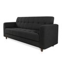 Ver imagem 5 de Sofá 03 Lugares Arezzo Suede Pés Chanfrado Tabaco - D’Rossi Preto